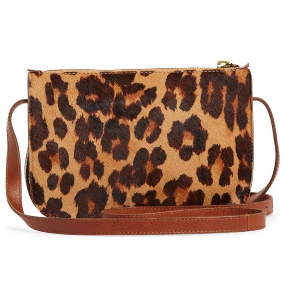 NWT Madewell Simple Leopard Print Genuine Calf Hair Crossbody Bag - Picture 6 of 17